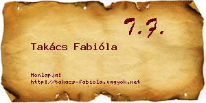 Takács Fabióla névjegykártya