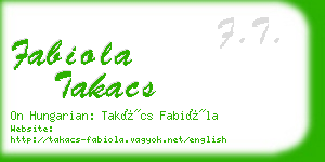 fabiola takacs business card